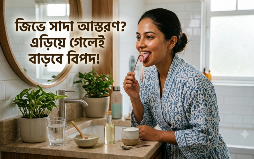 জিভে সাদা আস্তরণ? এড়িয়ে গেলেই ঘনাবে চরম বিপদ!