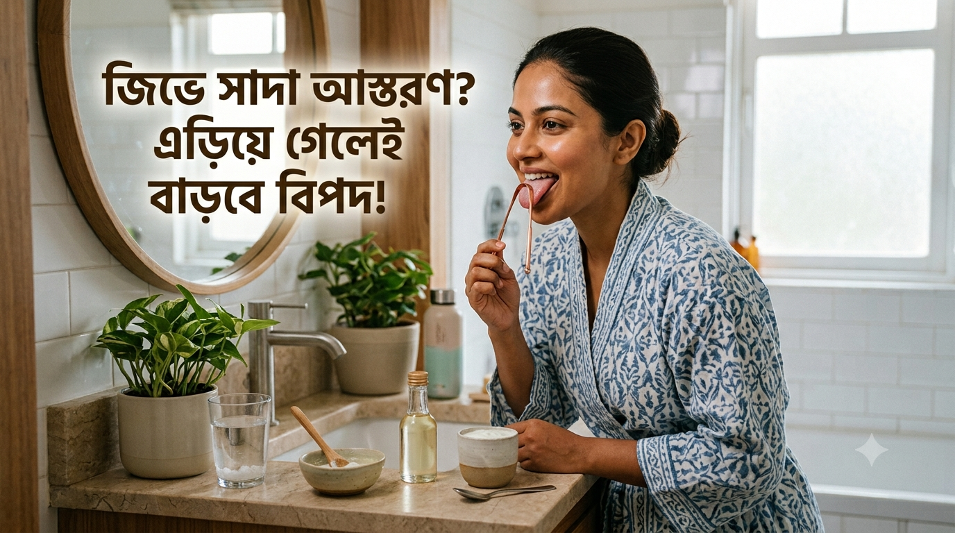 জিভে সাদা আস্তরণ? এড়িয়ে গেলেই ঘনাবে চরম বিপদ!