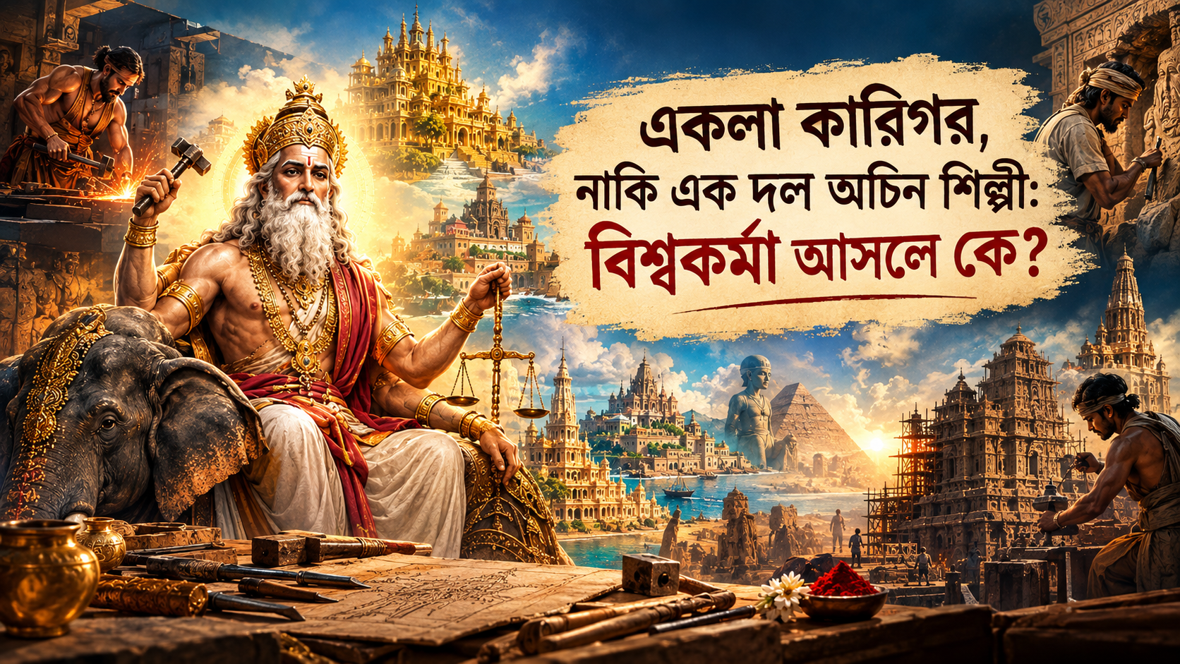 একলা কারিগর, নাকি একদল অচিনশিল্পী: বিশ্বকর্মা আসলে কে?